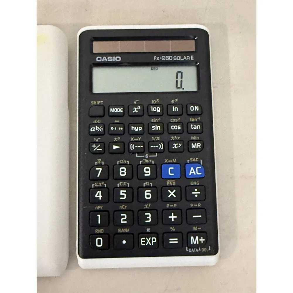 CASIO FX-260 II Solar  Calculator With Slide Case Black USED